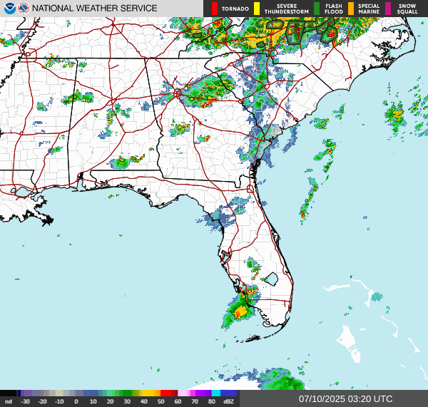 Weather radar map