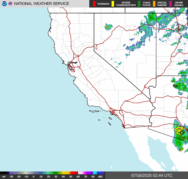 Weather radar map