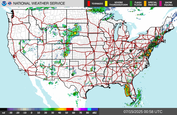 Weather radar map